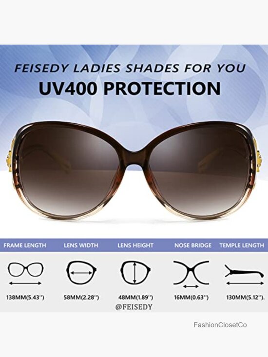 Oversized Polarized Sunglasses with Rhinestone Fox Decoration main image 6